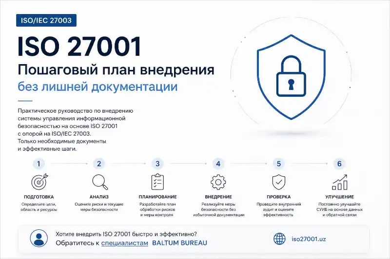 ISO/IEC 27003: пошаговый план внедрения ISO 27001 без лишней документации